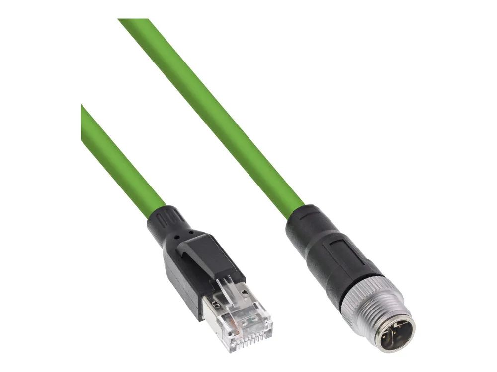 InLine Industrie Netzwerkkabel - M12 8-pin X-kodiert St. zu RJ45 St. - Cat.6A 10m