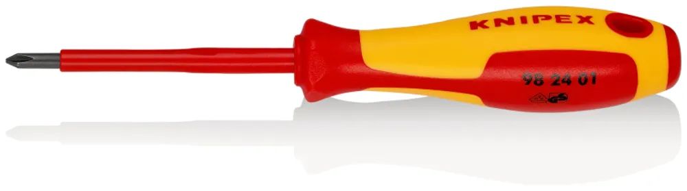 KNIPEX Schraubendreher für Kreuzschlitzschrauben Phillips® PH1, VDE