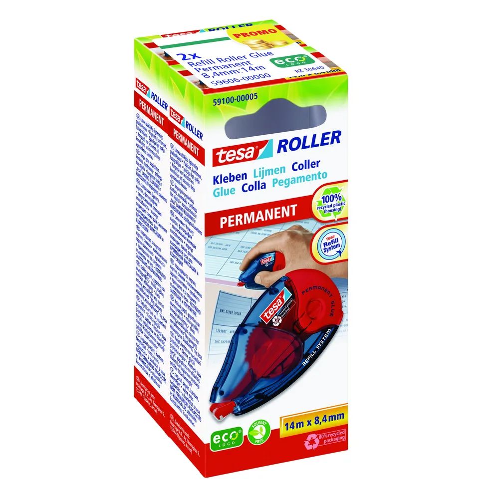 Tesa Roller Kleben permanent ecoLogo Nachfüllkassette 2St.