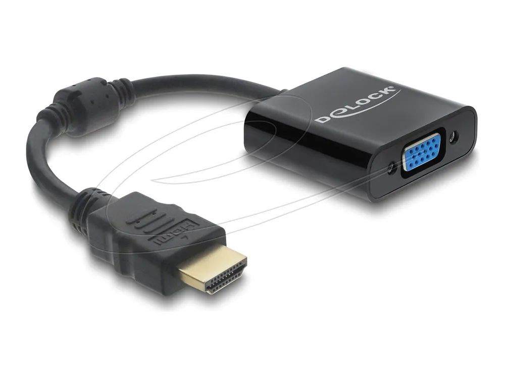 Delock Adapter HDMI Stecker zu VGA Buchse schwarz - Adapter