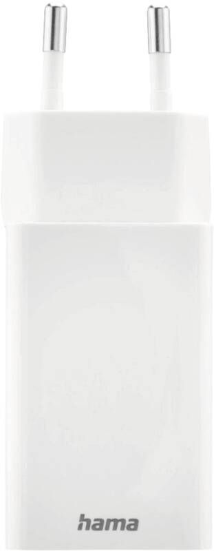 Hama Schnellladegerät, 1x USB-C, 1x USB-A, Mini-Ladegerät, PD, 45 W, Weiß