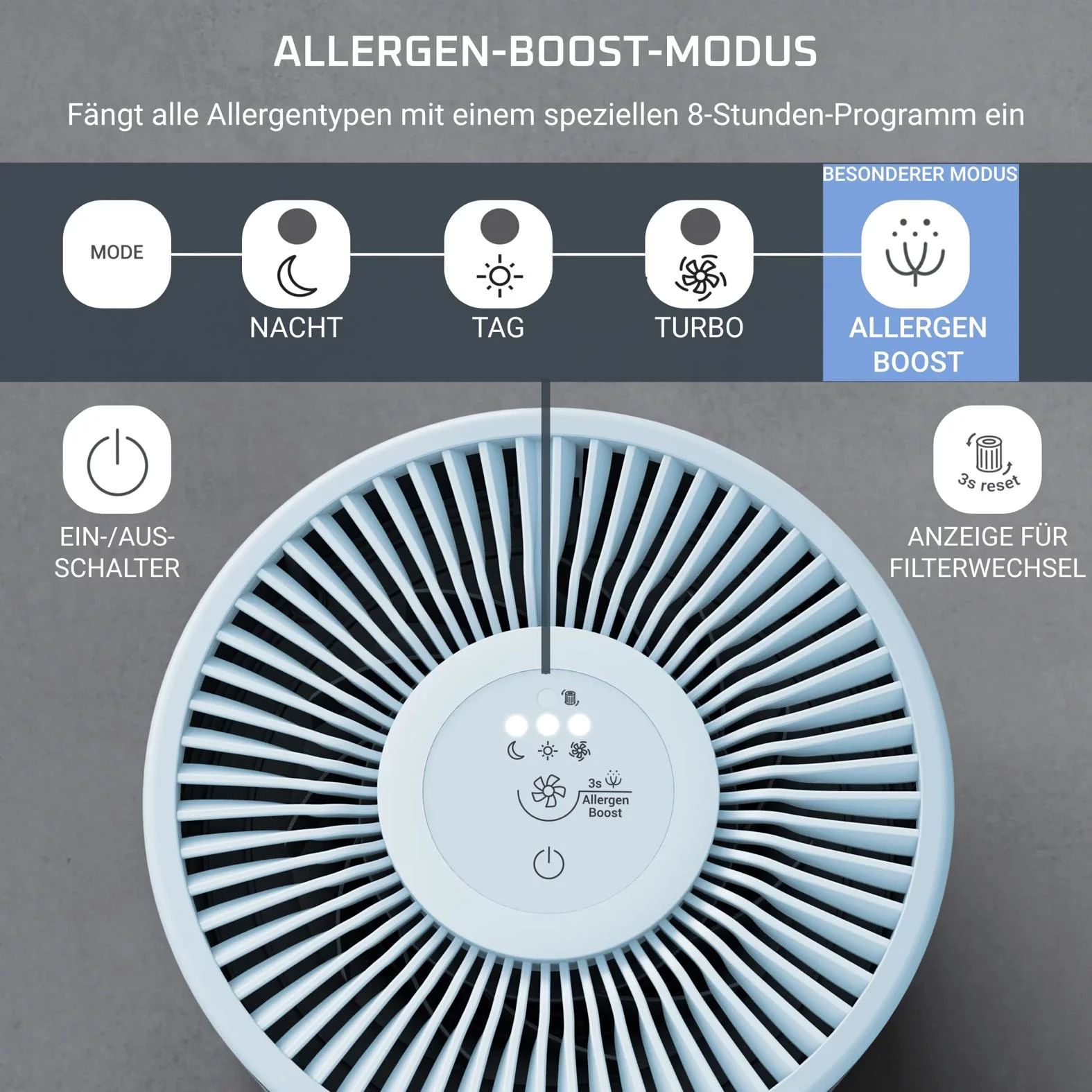 Rowenta PU1520 Luftreiniger Pure Air Mini HEPA Allergy+ Filterung - ALTITUDE
