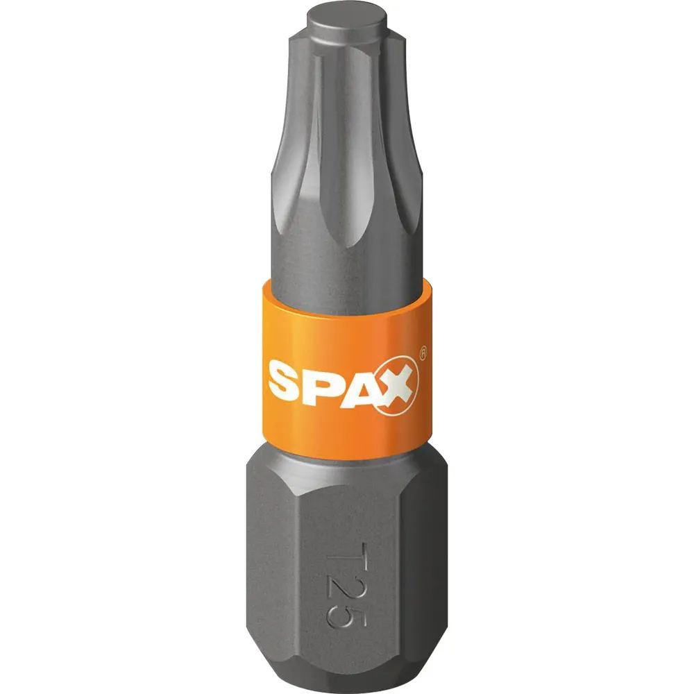 SPAX Bit-Einsatz T-Star 1/4sechskant T25/25 mm Zapfenführung, Inhalt 5 Stück