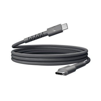 Fresh 'n Rebel USB-C zu USB-C silikon geflochtenes Kabel "FlexWave" 2m, 100W Storm Grey