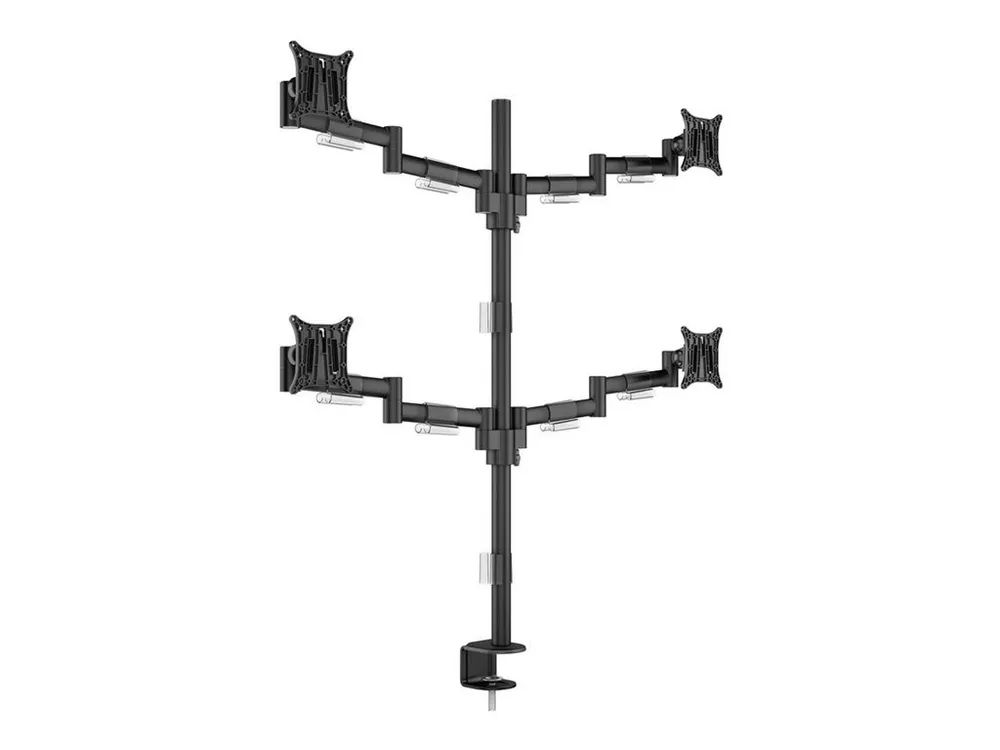 Hagor Multibrackets M VESA Deskmount Officeline Quad - Aufstellung - einstellbarer Arm - für 4 LCD-Anzeigen - Stahl - Schwarz - Bildschirmgröße: 38.1-76.2 cm (15"-30")