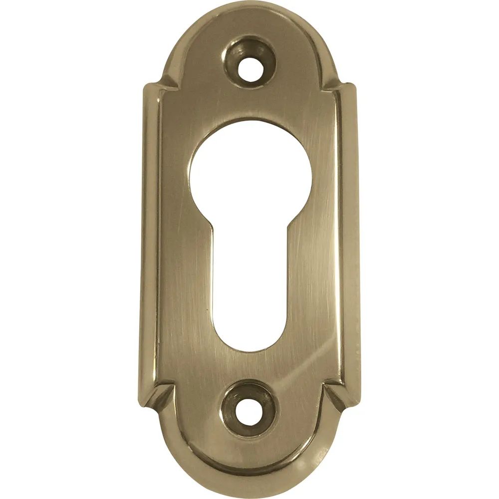 Grundmann Zylinderrosette PZ, WG oval, 32 x 74 x 6, Messing poliert schutzlackiert