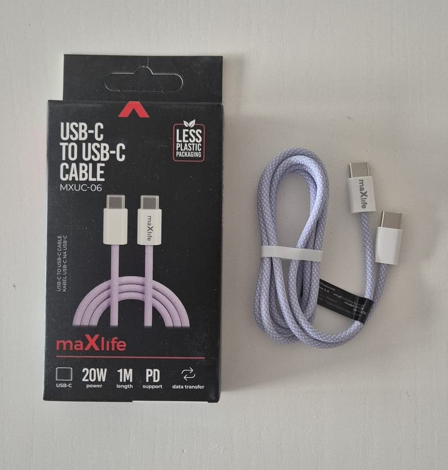 MAXLIFE USB-C/USB-C Kabel MXUC-06 20W 1m violett