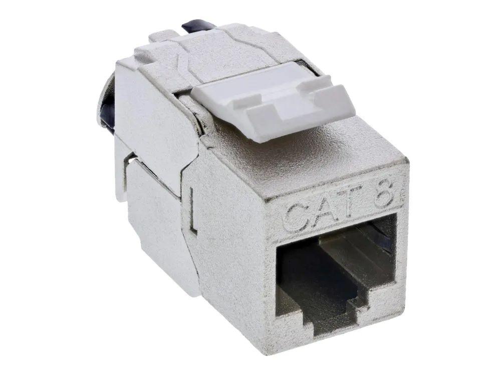 InLine Keystone RJ45 Buchse Slim - SNAP-In - Cat.8.1 - integrierter Kabelbinder