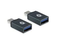 Conceptronic DONN OTG-Adapter für USB-C zu USB-A 2er Pack - USB 3.1 Gen 1 Type-C - USB 3.1 Gen 1 Type-A - Schwarz