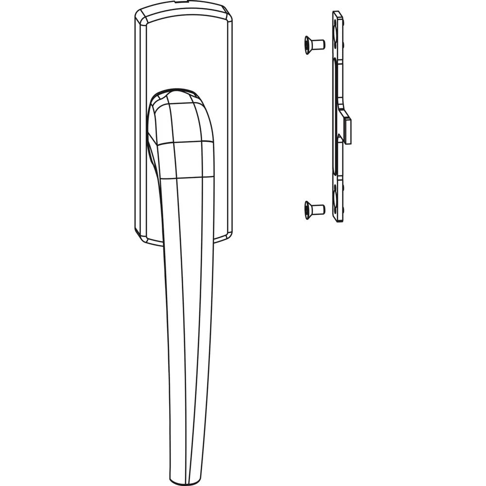 MACO SKB-Z Drehgriff für Aufsatzgetriebe, rechts, Aluminium silber eloxiert