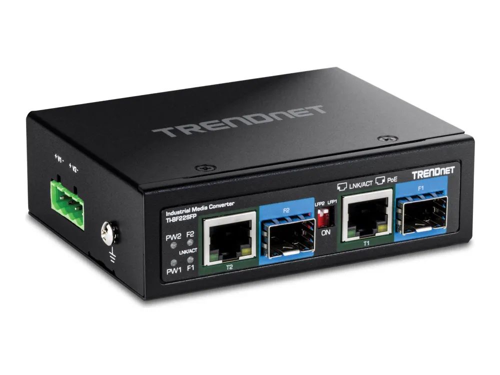 TRENDnet TI-BF22SFP - Version v1.0R - Medienkonverter - 1GbE - 2 Anschlüsse - 2 x RJ-45 / 2 x SFP (mini-GBIC)