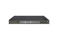 LevelOne Hilbert 28-Port Gigabit PoE Smart Lite Switch - 24 PoE Ausgänge - 4 x Gigabit SFP/RJ45 Combo - 802.3at/af PoE - 380W PoE-Leistungsbudget - Managed - L2 - Gigabit Ethernet (10/100/1000) - Vollduplex - Power over Ethernet (PoE) - Rack-Einbau