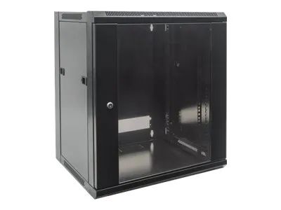 Intellinet Network Cabinet, Wall Mount (Standard), 9U, Usable Depth 410mm/Width 510mm, Black, Flatpack, Max 60kg, Metal & Glass Door, Back Panel, Removeable Sides, Suitable also for use on desk or floor, 19",Parts for wall install (eg screws/rawl plu