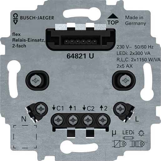 Busch-Jaeger RELAIS-EINSATZ FLEX 2-FACH / BUSCH 64821 U 2CKA006800A3044