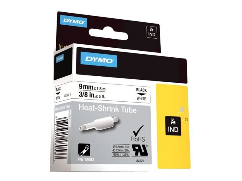 Dymo IND - Klebstoff - Schwarz auf Weiß - Rolle (0,9 cm x 1 m)