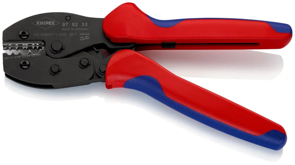 KNIPEX PreciForce® Crimpzange mit Mehrkomponenten-Hüllen brüniert 220 mm