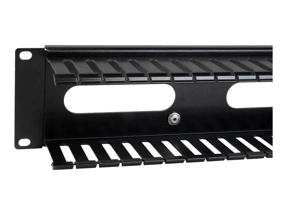 StarTech.com 2 HE 19 Rangierpanel / Kabelordner Kabelmanagement mit Abdeckung - Server Finger Kabelkanal - Kabelführungsplatte für Schaltschrank - Schwarz - 2U - 48.3 cm (19")