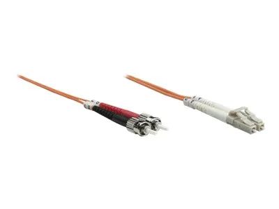 Intellinet Fiber Optic Patch Cable, OM2, LC/ST, 2m, Orange, Duplex, Multimode, 50/125 µm, LSZH, Fibre, Lifetime Warranty, Polybag - Patch-Kabel - ST multi-mode (M)