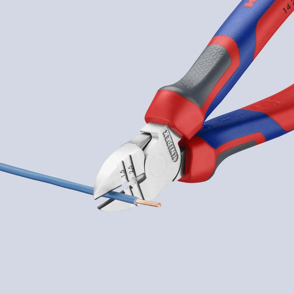 KNIPEX Abisolier-Seitenschneider mit Comfort-Griffen verchromt 160 mm