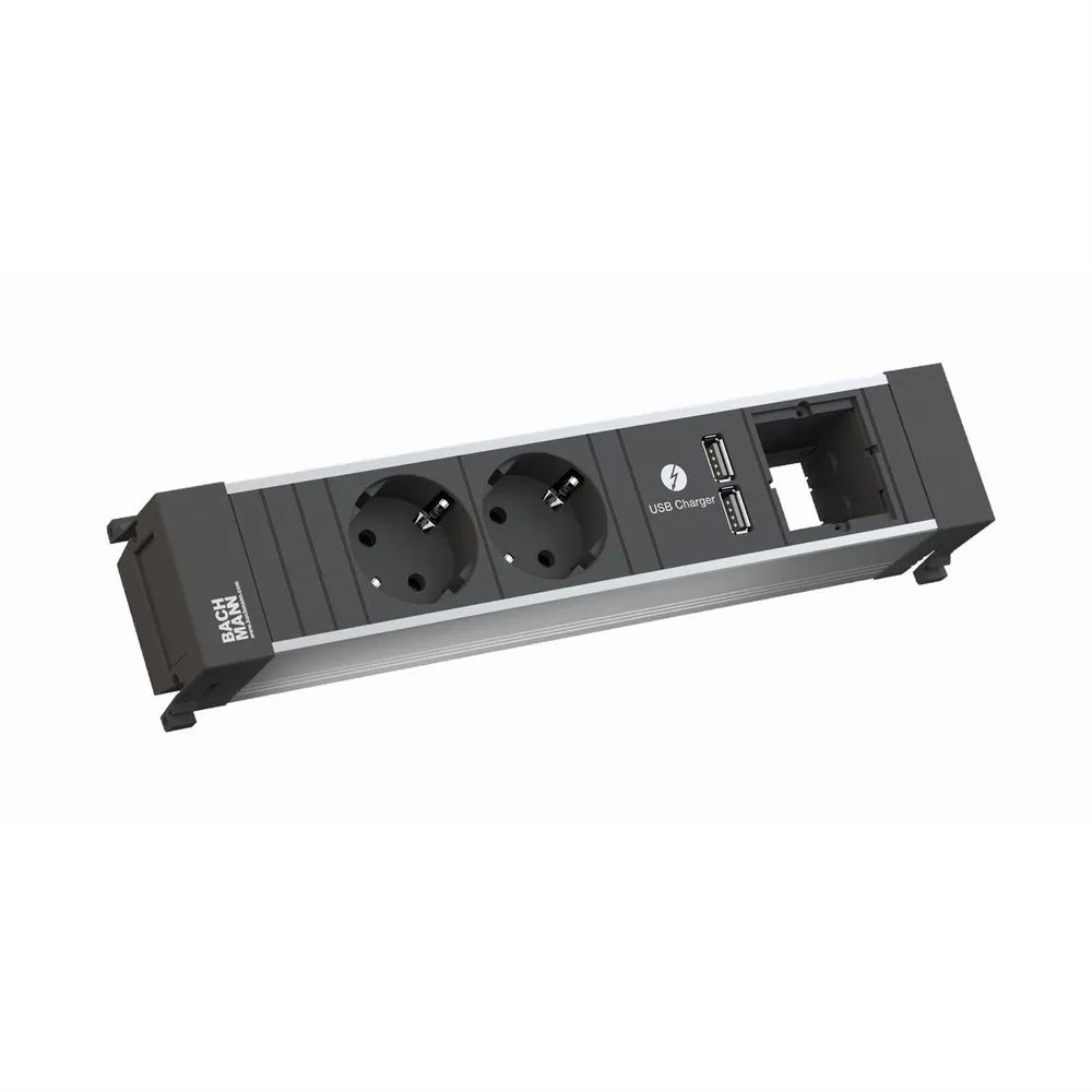 BACHMANN POWER FRAME Medium 2x Schutzkontakt 1x USB Charger 1x ABD