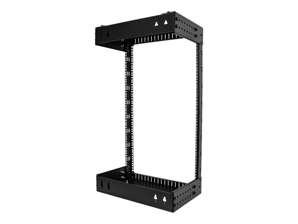StarTech.com 18HE Netzwerkschrank 19 Zoll für Wandmontage - Einstellbare Tiefe 30 - 50 cm - 2 Pfosten Open Frame Serverschrank/Wandrack/Server rack - Käfigmuttern & Schrauben (RACK-18U-20-WALL-OA)