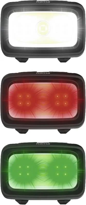 Hama LED-Stirnlampe "HL350", Batterien, COB, Kopflampe, Warnlicht, Pfeife,7 Modi