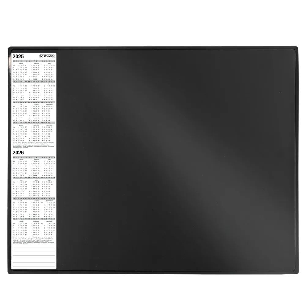 herlitz Schreibunterlage 63x50 cm Kalender schwarz