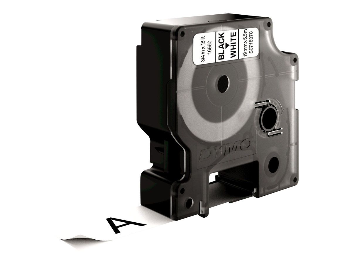 Dymo D1 - Polyester - permanenter Klebstoff - Schwarz auf Weiß - Roll (1.9 cm x 5.5 m)