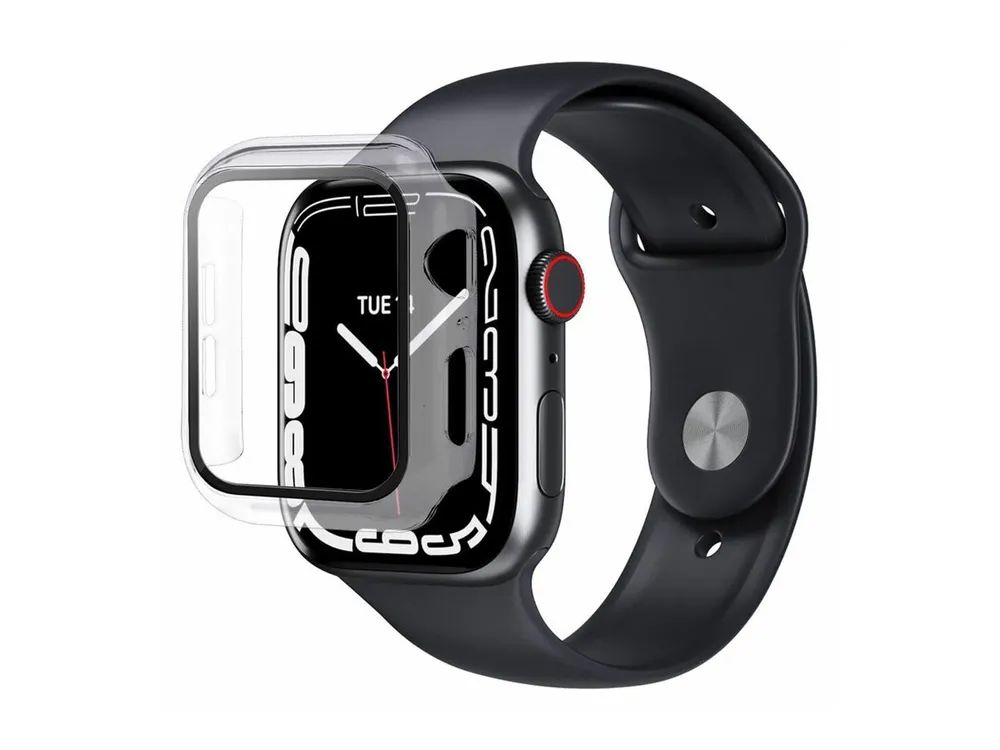 eSTUFF Titan Shield - Stoßstange für Smartwatch - full body, 45 mm - gehärtetes Glas (9H)