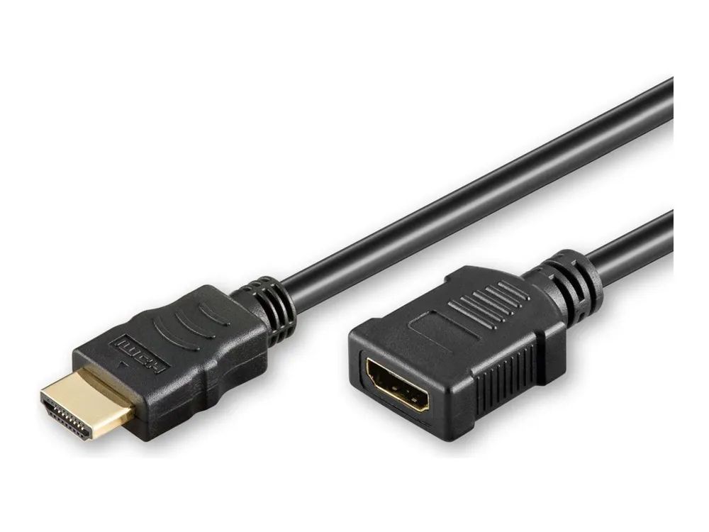 MicroConnect High Speed - HDMI-Verlängerungskabel - HDMI männlich zu HDMI weiblich - 50 cm - Schwarz - unterstützt 4K 60 Hz (4096 x 2160)