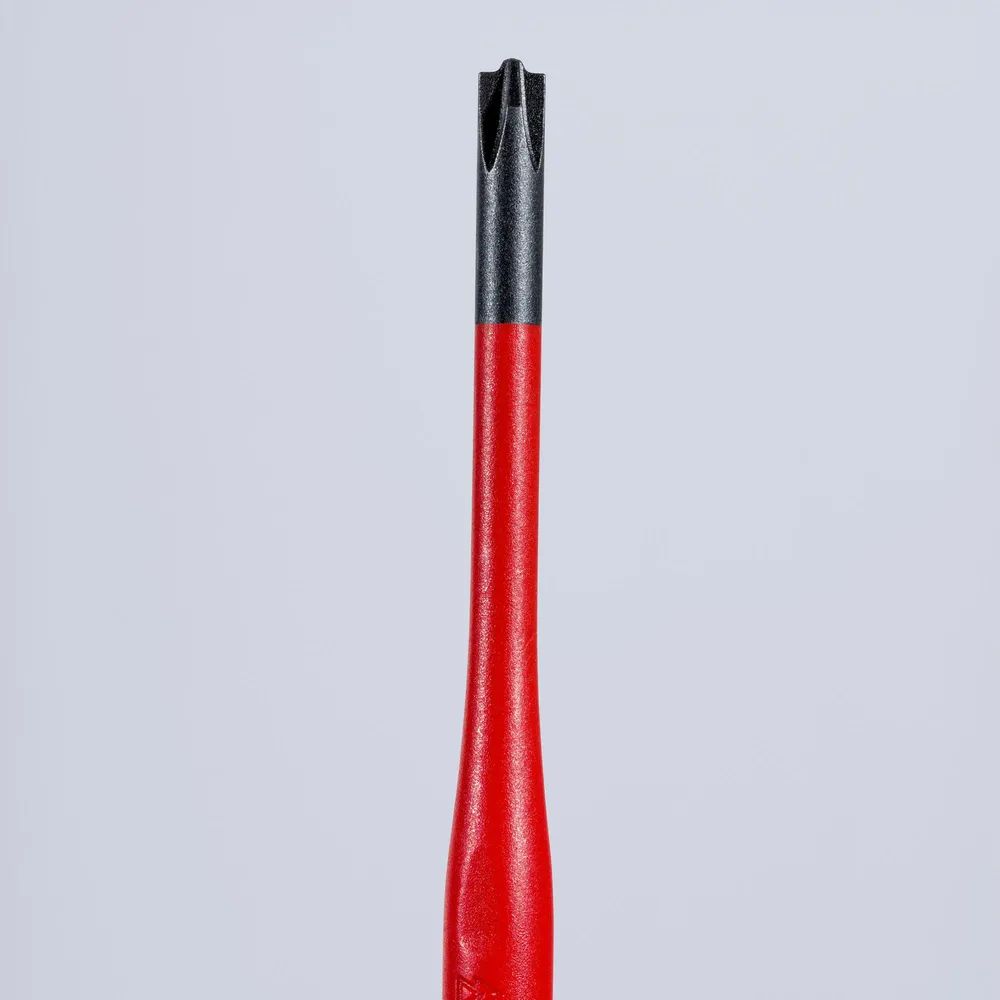 KNIPEX Schraubendreher (Slim) PlusMinus Phillips® isolierender Mehrkomponenten-Griff, VDE-geprüft brüniert 187 mm