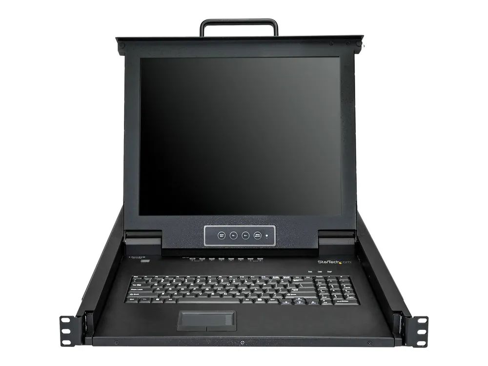 StarTech.com 8 Port Rack KVM Konsole mit 1,8 m Kabeln - US Tastatur(QWERTY), Integrierter KVM Switch mit 17" LCD Monitor - 1HE LCD KVM Konsole - OSD KVM - 50.000 MTBF - USB + VGA(RKCONS1708K) - KVM-Konsole mit KVM-Switch - 8 Anschlüsse - USB - 43.2 c