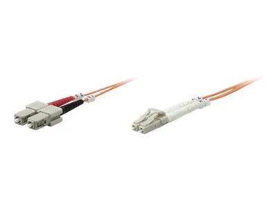 Intellinet Fiber Optic Patch Cable, OM2, LC/SC, 1m, Orange, Duplex, Multimode, 50/125 µm, LSZH, Fibre, Lifetime Warranty, Polybag - Patch-Kabel - SC multi-mode (M)