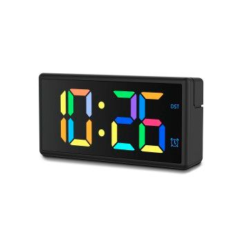 Hama Digitaler Wecker "Ibiza", Multicolor-Display, mit USB-Ladefunktion, Schwarz