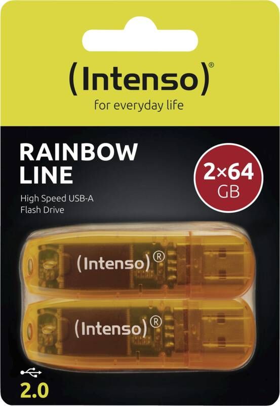 Intenso USB-Stick 2.0 Rainbow Line 64GB 2er Pack
