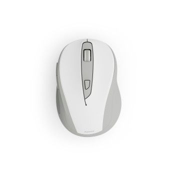 Hama Funkmaus "WM-400", ergonomisch, optisch, 6 Tasten, ohne Klickgeräusch, Weiß