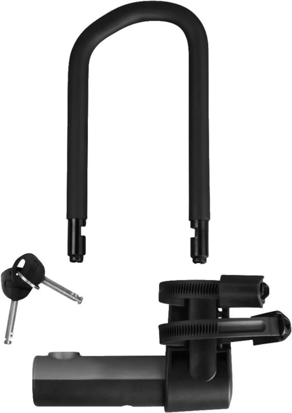 Hama Fahrrad-Bügelschloss, mit Schlüssel und Halterungen, ART 2, Stahl, Schwarz