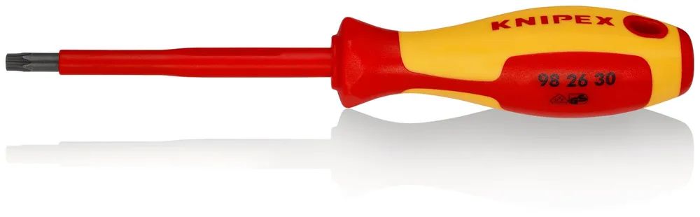 KNIPEX Schraubendreher für Torx®-Schrauben isolierender Mehrkomponenten-Griff, VDE-geprüft brüniert 210 mm