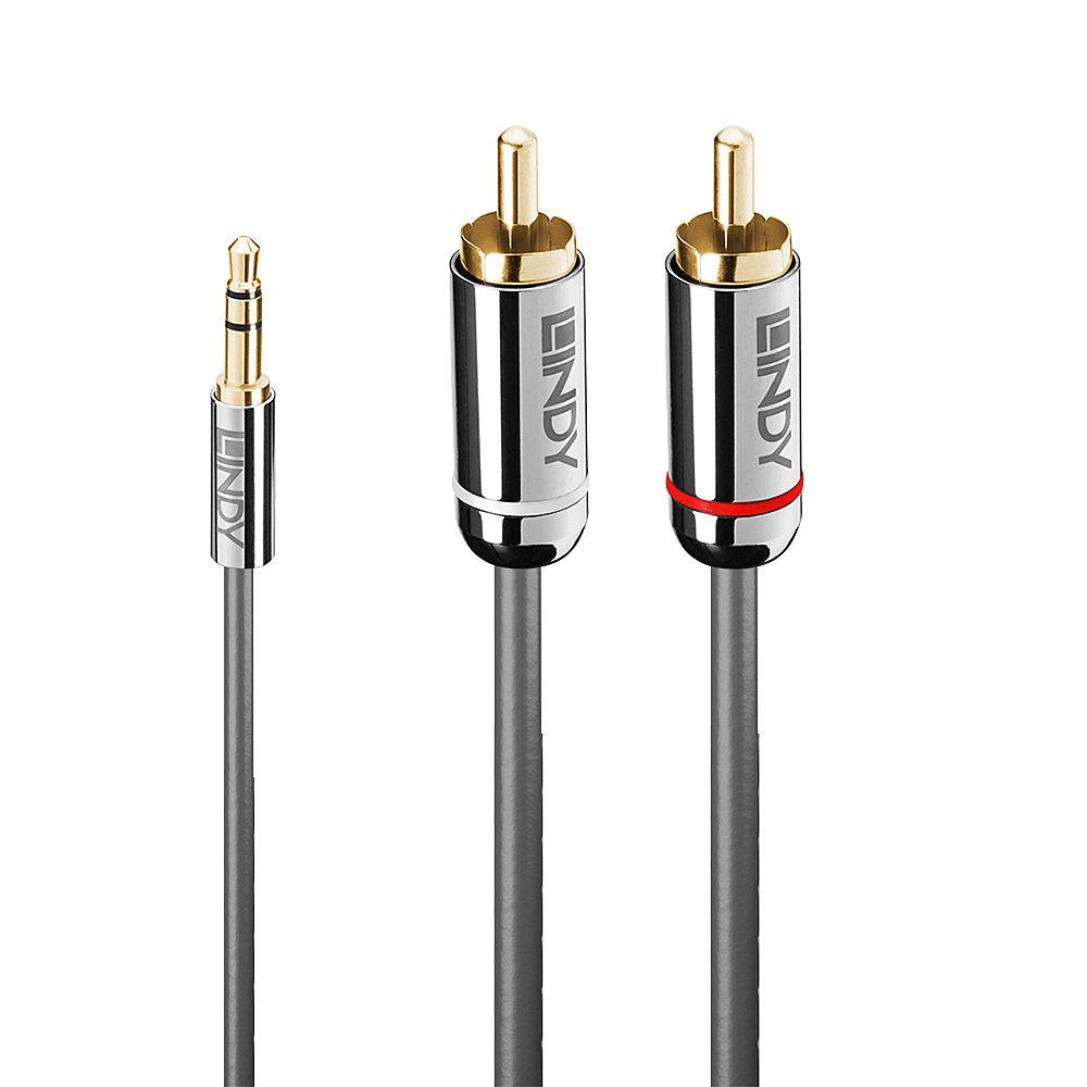 Lindy Cromo Line - Audio-Adapter - RCA x 2 männlich zu mini-phone stereo 3.5 mm männlich