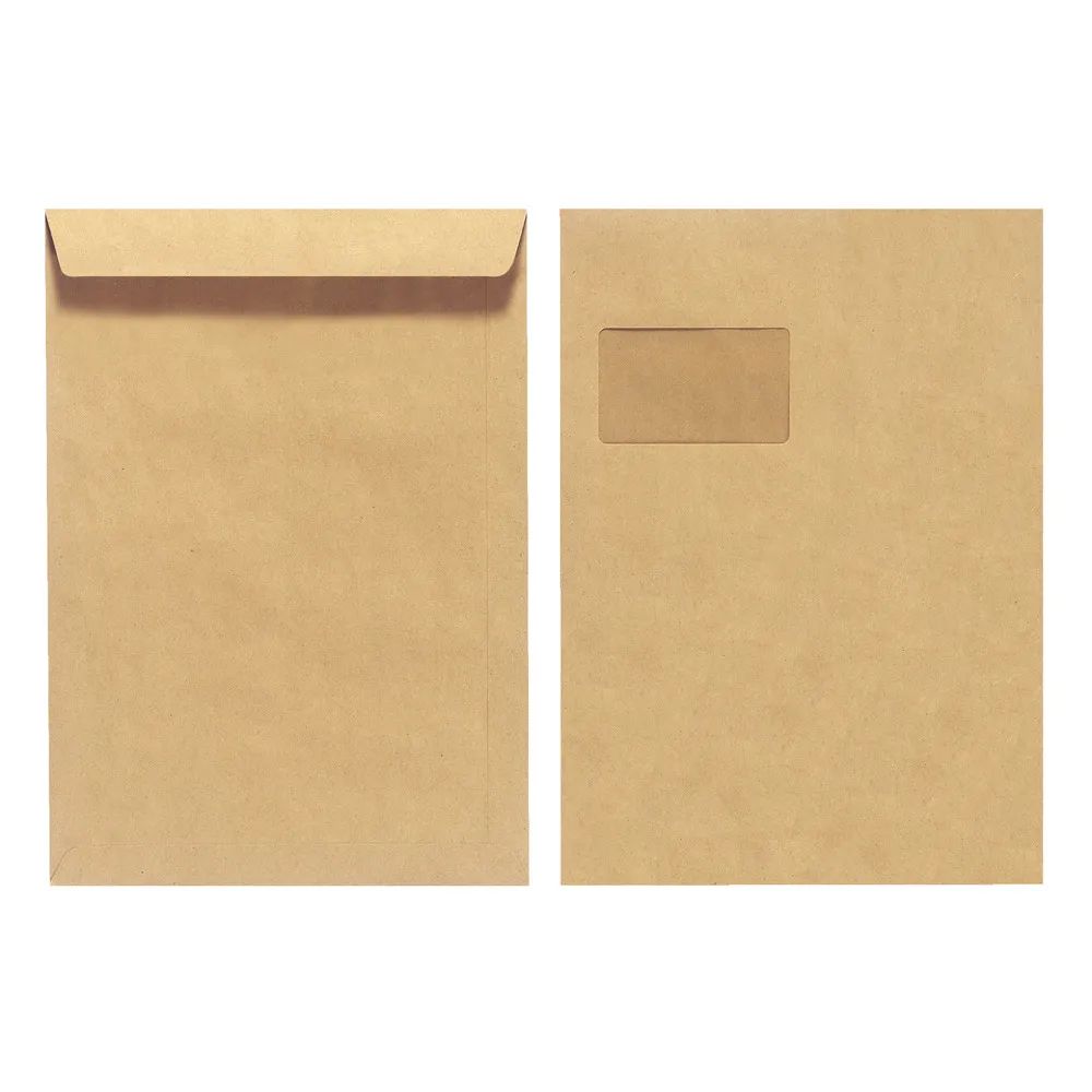 herlitz Versandtasche C4 90g nassklebend mit Fenster braun 10er Packung