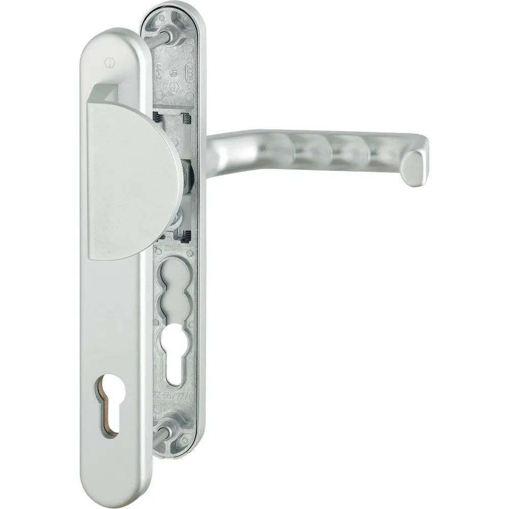 Hoppe Wechselgarnitur LIVERPOOL - Schmalschild Griffplatte PZ, silber elox