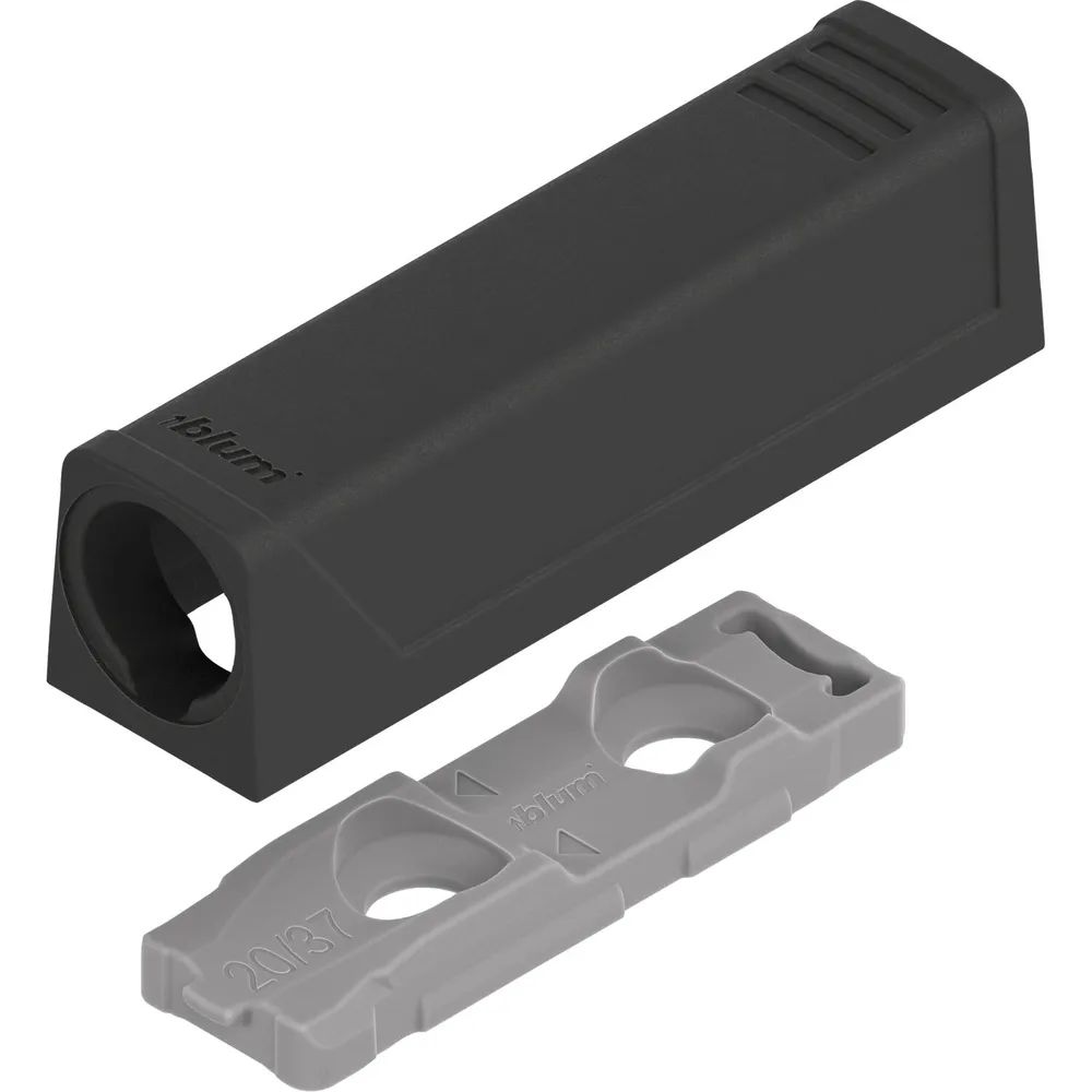 BLUM TIP-ON gerade Adapterplatte 956.1201, Kurzversion, carbonschwarz