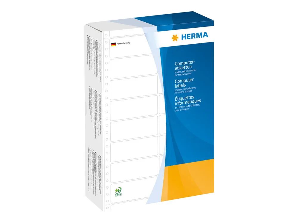 HERMA Computer labels - Papier - matt - permanent selbstklebend - perforiert - weiß - 88.9 x 35.7 mm 8000 Etikett(en) (2 Bogen x 4000)