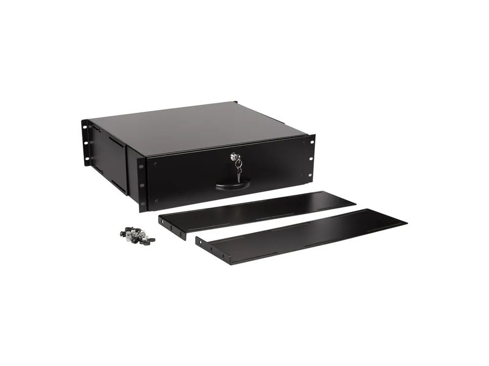 ROLINE Tastatur-Tablett - abschließbar, Tiefe 400 mm - RAL 9005, Jet Black - 3U - 48.3 cm (19")