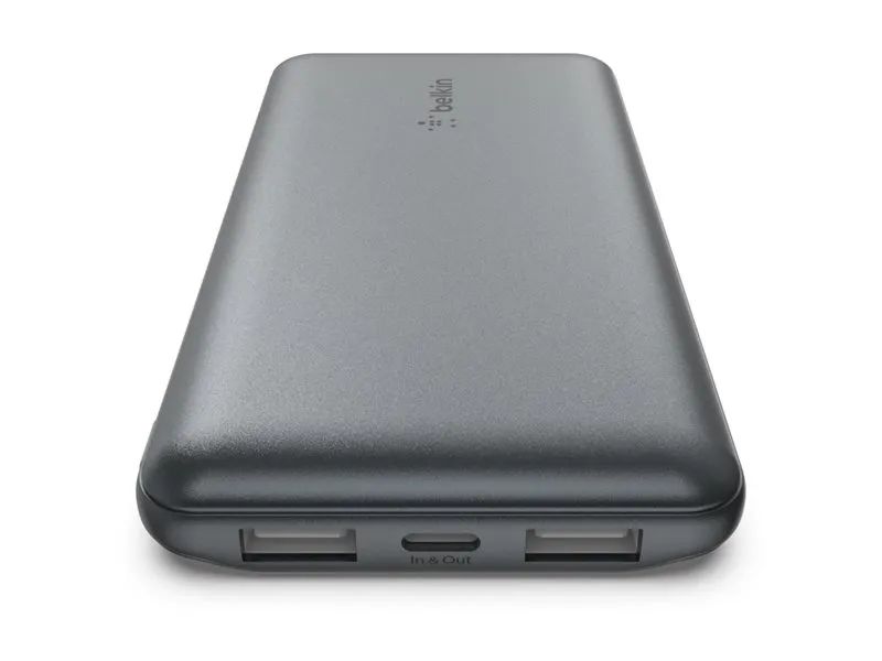 Belkin BoostCharge - Powerbank - 10000 mAh - 15 Watt - 3 A - 3 Ausgabeanschlussstellen (2 x USB, USB-C)