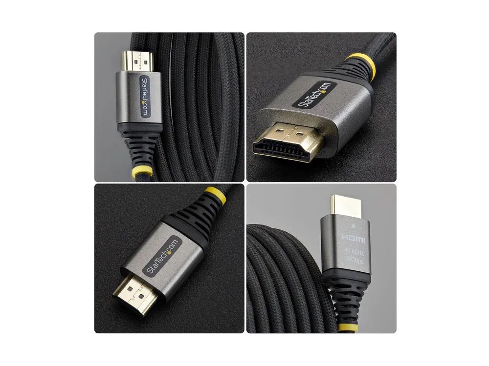 StarTech.com Startech - Premium Hochgeschwindigkeit - HDMI-Kabel mit Ethernet - HDMI männlich zu HDMI männlich - 1 m - abgeschirmt - schwarz & silber - 1440p (UWQHD)