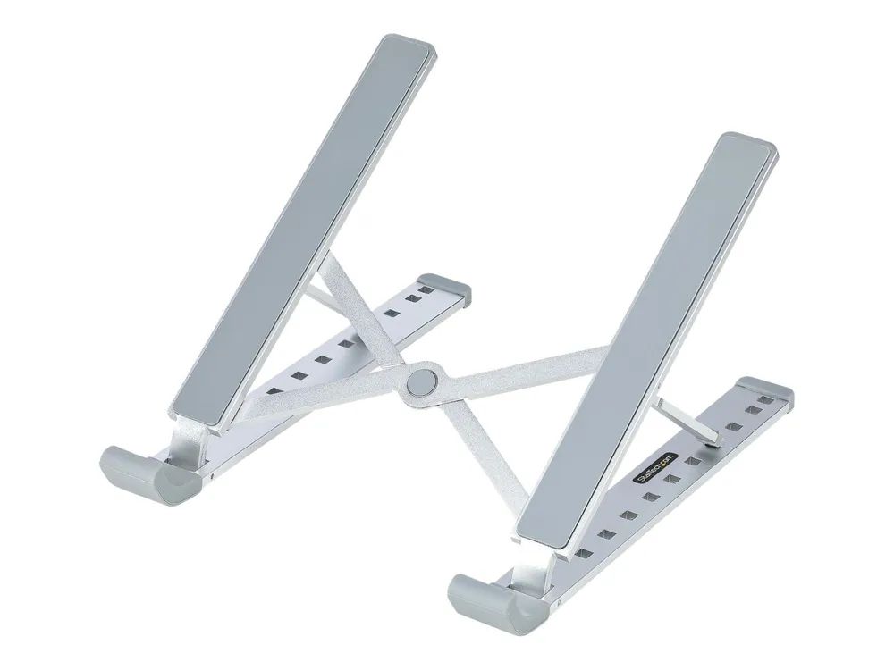 StarTech.com Foldable Laptop Riser Stand, Portable Height Adjustable Ergonomic Laptop Stand, Ventilated Aluminum Frame Supports 22lb (10Kg)