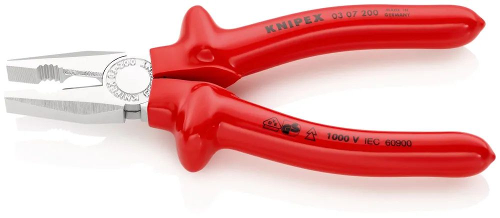 KNIPEX Kombizange tauchisoliert, VDE-geprüft verchromt 200 mm