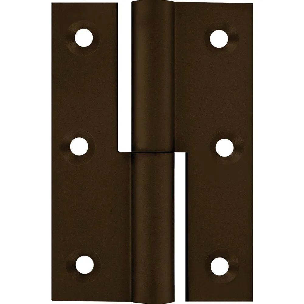 Schumacher Friedhelm OHG Metallverarbeitung Möbelband gerade - Zylinderkopf rechts, 50x40 mm, Messing brüniert