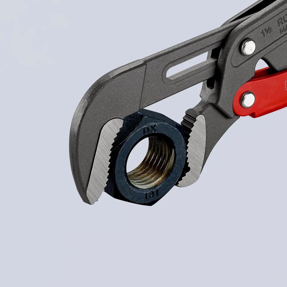 KNIPEX Rohrzange S-Maul mit Schnelleinstellung mit Kunststoff überzogen grau pulverbeschichtet 420 mm